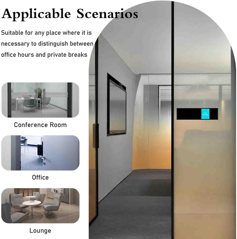 Blirik Privacy Door Sign, Do Not Disturb, Please Knock, In A Meeting, Out of Office, Working Remotely - Magnetic Slider Sign for Meeting Room or Any Room Need Privacy - Black - Image 3