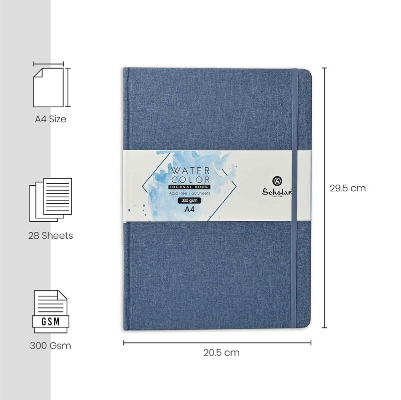 Scholar Watercolour Journal 300 GSM (A4, Blue) - Image 2