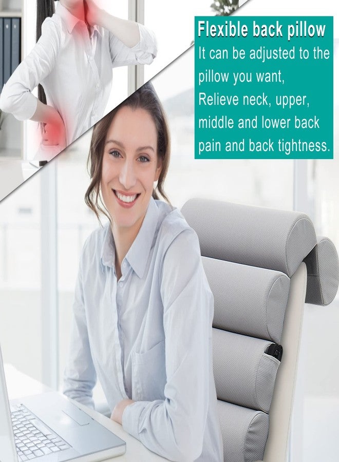 GIVANLEE Ergonomic Lumbar Support Pillow for High Back Office Chair - Adjustable 6 Semicircular Back Cushion with Breathable Mesh Cover,Spine Support for Desk/Gaming Chairs, Neck/Upper/Lower Back Pain Relief - Image 2