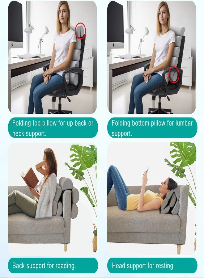 GIVANLEE Ergonomic Lumbar Support Pillow for High Back Office Chair - Adjustable 6 Semicircular Back Cushion with Breathable Mesh Cover,Spine Support for Desk/Gaming Chairs, Neck/Upper/Lower Back Pain Relief - Image 5