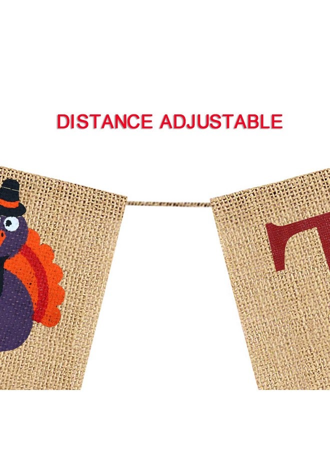 Partyprops Give Thanks Burlap Banner| ThanksGiving Burlap Banner Thanksgiving Decorations| Rustic Thanksgiving Turkey Pumpkin Bunting| Thanksgiving Party Supplies Fireplace Mantle Decor - Image 5
