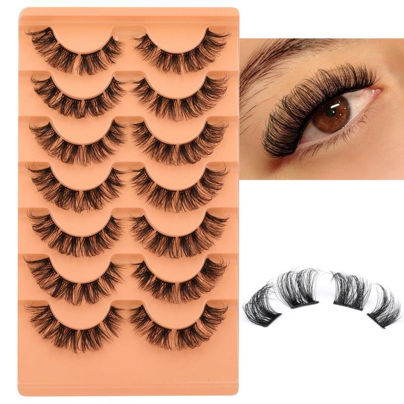 Eefofnn Natural Cluster Lashes Wispy False Eyelashes Individual Lashes Mink Strips Eyelash Extensions DIY Lashes 7 Pairs Multipack by Eefofnn - Image 2