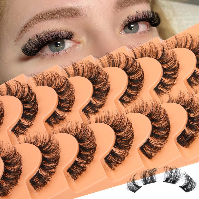 Eefofnn Natural Cluster Lashes Wispy False Eyelashes Individual Lashes Mink Strips Eyelash Extensions DIY Lashes 7 Pairs Multipack by Eefofnn - Image 1