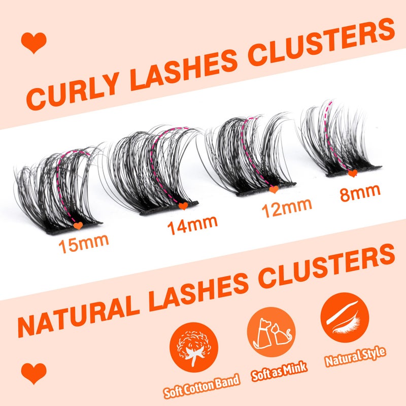 Eefofnn Natural Cluster Lashes Wispy False Eyelashes Individual Lashes Mink Strips Eyelash Extensions DIY Lashes 7 Pairs Multipack by Eefofnn - Image 5