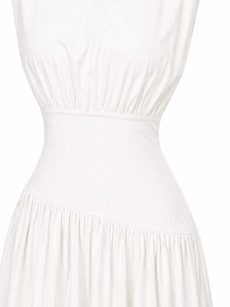 ميكسراي MIXRAY Cotton Knit Midi Dress with Buttons