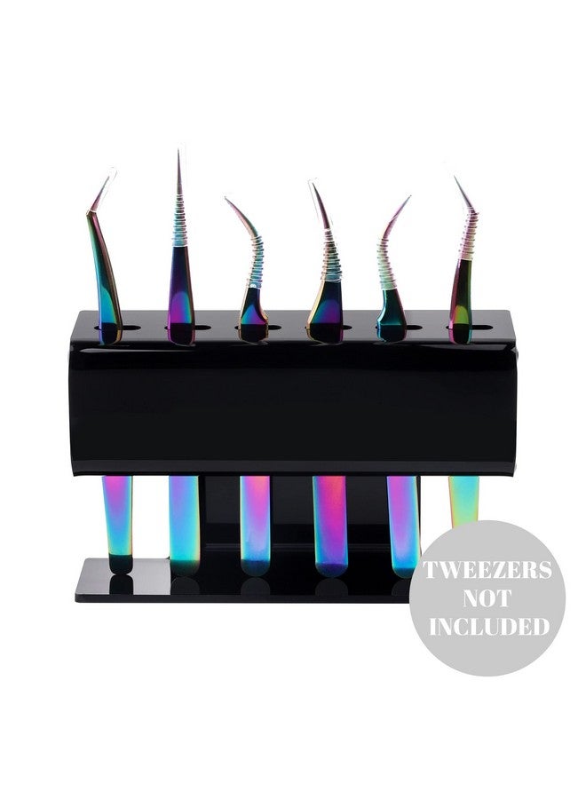 GEMERRY Lash Extension Supplies Gemerry Tweezer Holder Tweezer Stand For Eyelash Extension Supplies Accessories Tools Acrylic Display Storage 6 Pcs Tweezers Shelf Holder (Black) - Image 2