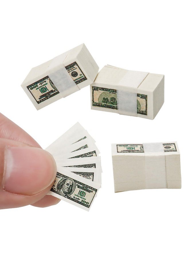 Bbiamsleep - 300Pcs Miniature Dollars Fake Money Prop Double Sided Printed 100 Dollar Bills Mini Money - Image 1