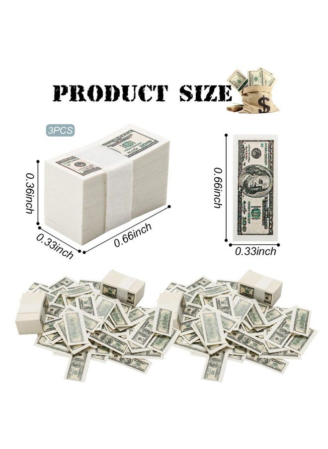 Bbiamsleep - 300Pcs Miniature Dollars Fake Money Prop Double Sided Printed 100 Dollar Bills Mini Money - Image 1