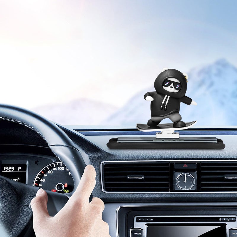 Generic Esdallina Cool Skateboards Bear Car Dashboard Ornament Auto Decor Funny Sliding Bear  - Image 1