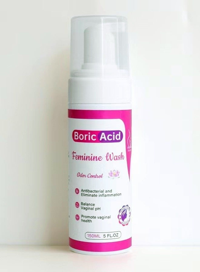NutraBlast Boric Acid Feminine Cleanse Refreshes and Cleans Supports Odor Control Cleanses Discharge Promotes Intimate Balance Antibacterial and Anti-Inflammatory 5 FL OZ  - Image 1