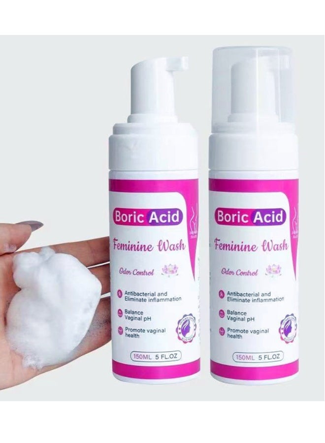 NutraBlast Boric Acid Feminine Cleanse Refreshes and Cleans Supports Odor Control Cleanses Discharge Promotes Intimate Balance Antibacterial and Anti-Inflammatory 5 FL OZ  - Image 2
