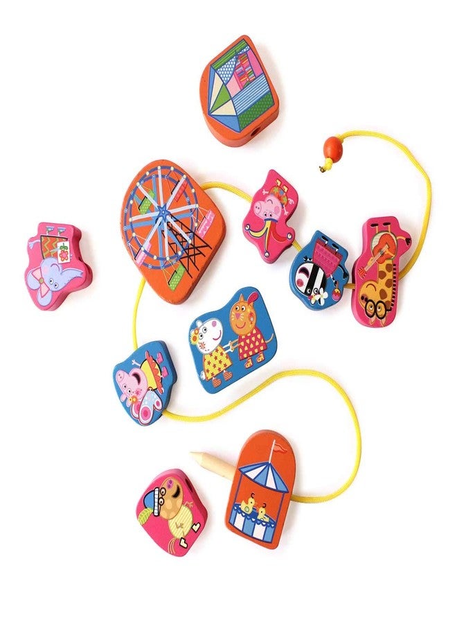 Shumee Peppa Pig Carnival Wooden Lacing Toy Blocks | (3+ Years) | Pretend Play Set | Developes Motor Skills | Activity Educational Toy for Kids | Screen-Free & Enhances Creativity | Gift For Toddlers - Image 5