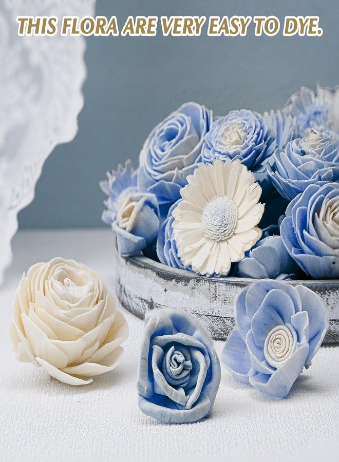 AceOrbit Set of 50 DIY Sola Wood Flowers Assortment Small Craft Wooden Flowers Fake Flower Bulk for Wedding Home Decorations DIY Bouquet Gift Embellishments 1.38-1.77 Inch(Classic,Cream White) - Image 3