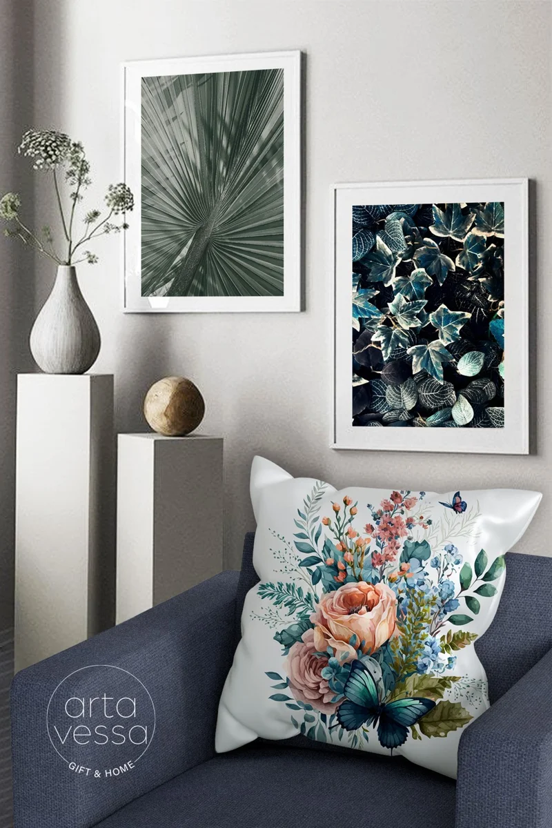 Artavessa Double Sided Digital Printed Decorative Faux Leather Throw Pillow Cover