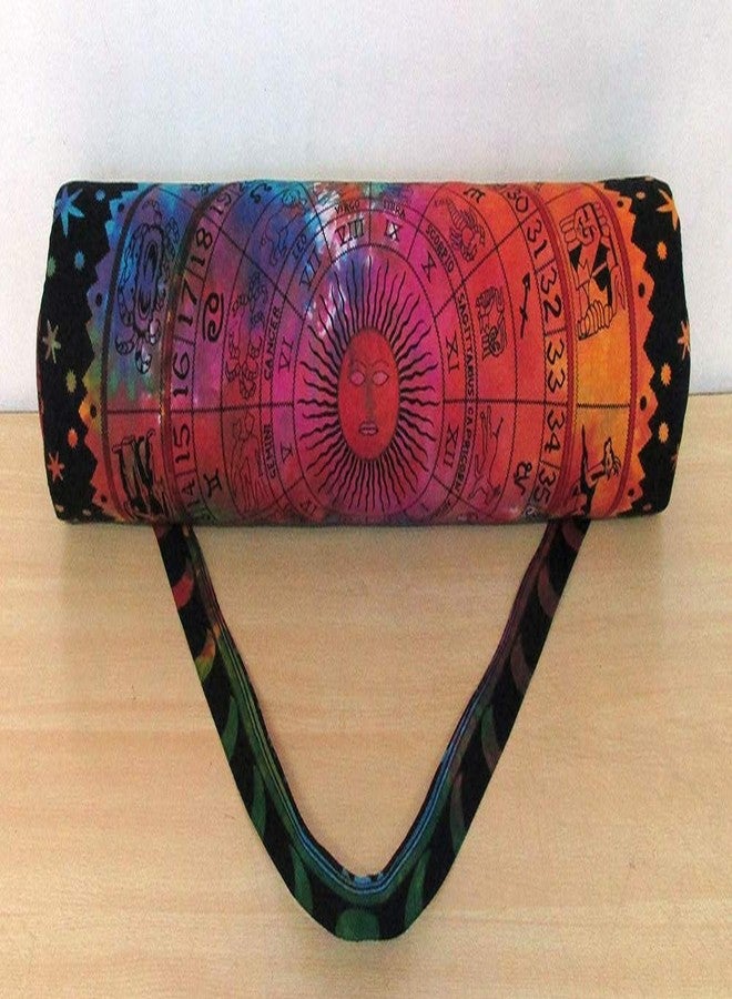CRAFT KALA Indian Mandala Handmade Cotton Hand Full-Zip Exercise Yoga Mat Carry Bag Gym Beach Pilates Carrier Bags Hippie Mandala Indian Cotton Bag (Multi Zodiac) - Image 3