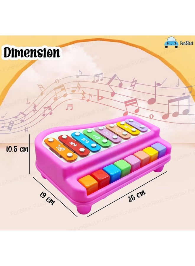 فنبلاست إكسيليفون فن بلاست - ألعاب بيانو يدوية، ألعاب دق وضرب، إكسيليفون للأطفال، آلات موسيقية للأطفال، إكسيليفون للأطفال، إكسيليفون للأطفال من عمر سنة فما فوق، لعبة طبول وإيقاع للأطفال (وردي) - Image 2