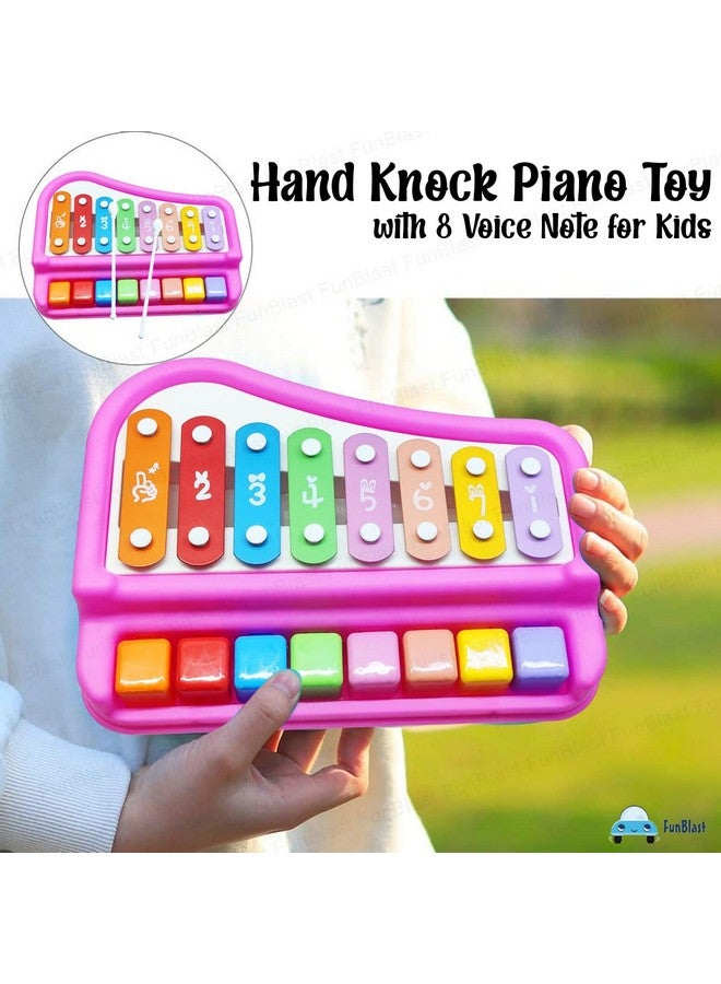 فنبلاست إكسيليفون فن بلاست - ألعاب بيانو يدوية، ألعاب دق وضرب، إكسيليفون للأطفال، آلات موسيقية للأطفال، إكسيليفون للأطفال، إكسيليفون للأطفال من عمر سنة فما فوق، لعبة طبول وإيقاع للأطفال (وردي) - Image 4