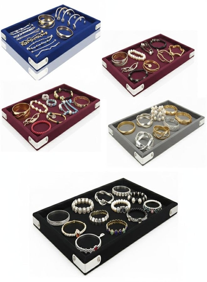 SENTONI Maroon Velvet Jewellery Finding Beading Tray Finding Display Organiser Perfect for Earrings Necklaces and Bracelets Jewellery Cosmetic Organizer Tray Pack of 1 (15x12 Inch)(Maroon) - Image 5