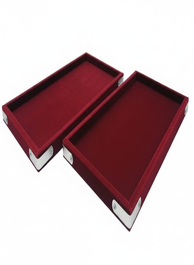 SENTONI Maroon Velvet Jewellery Finding Beading Tray Finding Display Organiser Perfect for Earrings Necklaces and Bracelets Jewellery Cosmetic Organizer Tray Pack of 1 (15x12 Inch)(Maroon) - Image 4