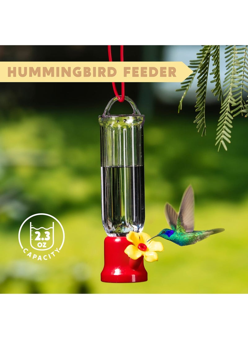 Barakah Hummingbird Feeder, 6PCS Mini Hummingbird Feeders with Hanging Wires & 3 Cleaning Brush, Transparent Outdoor Humming Bird Feeder Set for Patio, Outside, Lawn, Backyard, Garden (2.2oz) - Image 2