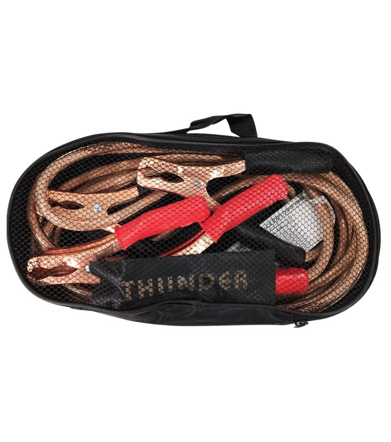 THUNDER 500 Amp Booster Cable 2.5M Heavy Duty Car Battery Jumper Cable 6 Gauge Emergency Starting Cable with Copper Clamps Portable Carry Case Battery Jump Leads for Cars SUVs Vans Pickup Trucks Automotive Roadside Emergency Battery Booster Kit - Image 5