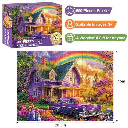 Edsjegn 500 Piece Puzzle for Adults City at Dusk Puzzles Recycled Cardboard Car Jigsaw Puzzles Challenging Family Activity Great Gift Idea for Family Friends Difficult Puzzle Size 205X 15 in - Image 5