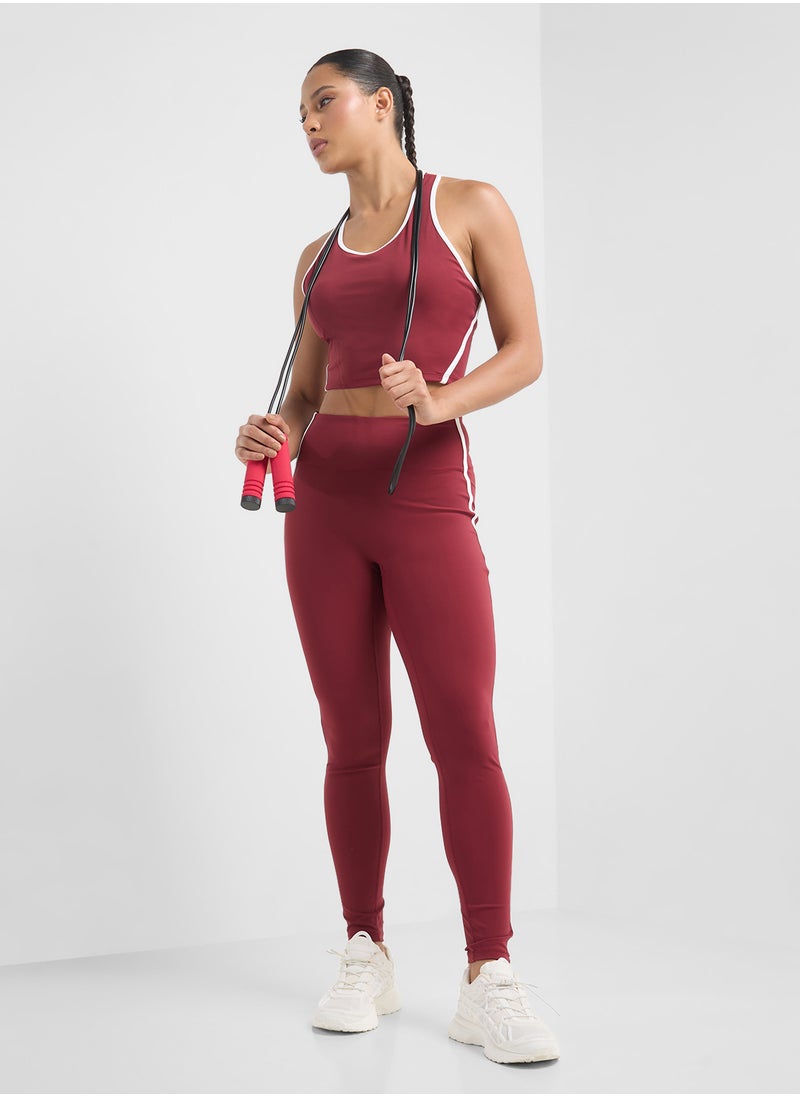 FRWD Seamless Racer Back Sports Bra With Contrast Trim  - Image 4