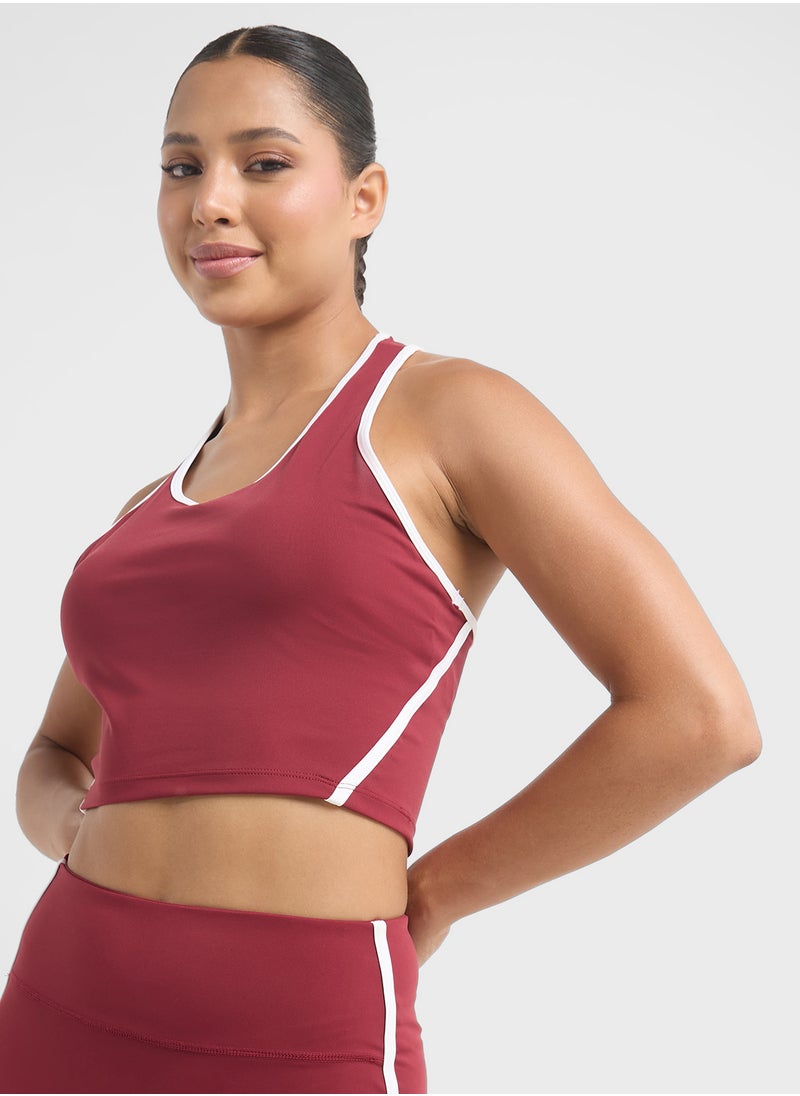 FRWD Seamless Racer Back Sports Bra With Contrast Trim  - Image 1