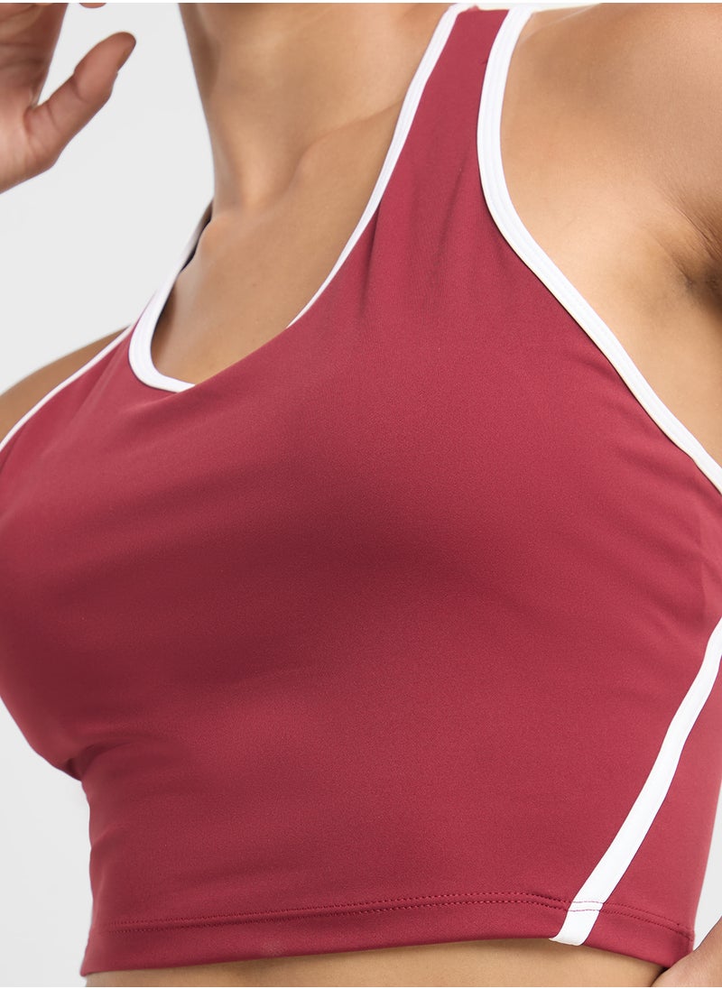FRWD Seamless Racer Back Sports Bra With Contrast Trim  - Image 3