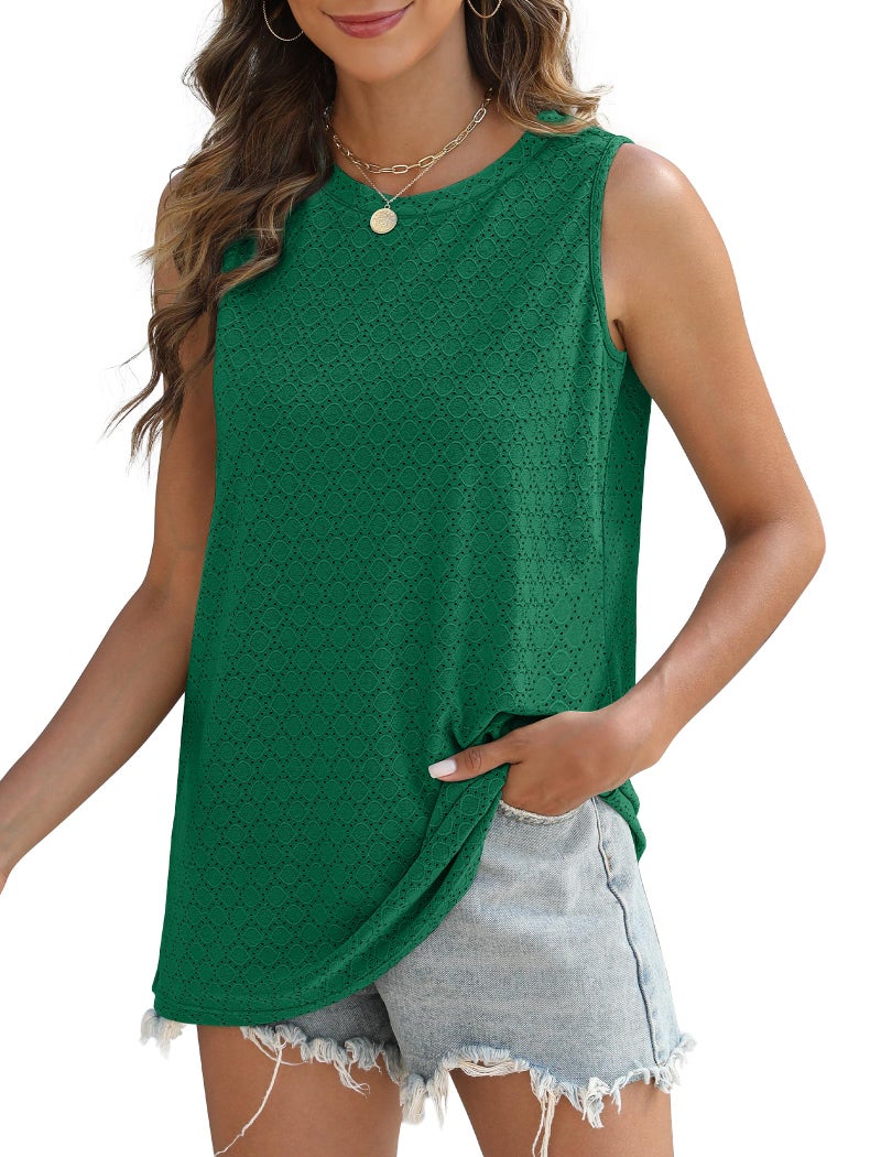 Sampeel St Patricks Day Shirt Women Round Neck Tank Tops Trendy Spring Outfits 2026 Travel Fashion Green M - Image 4