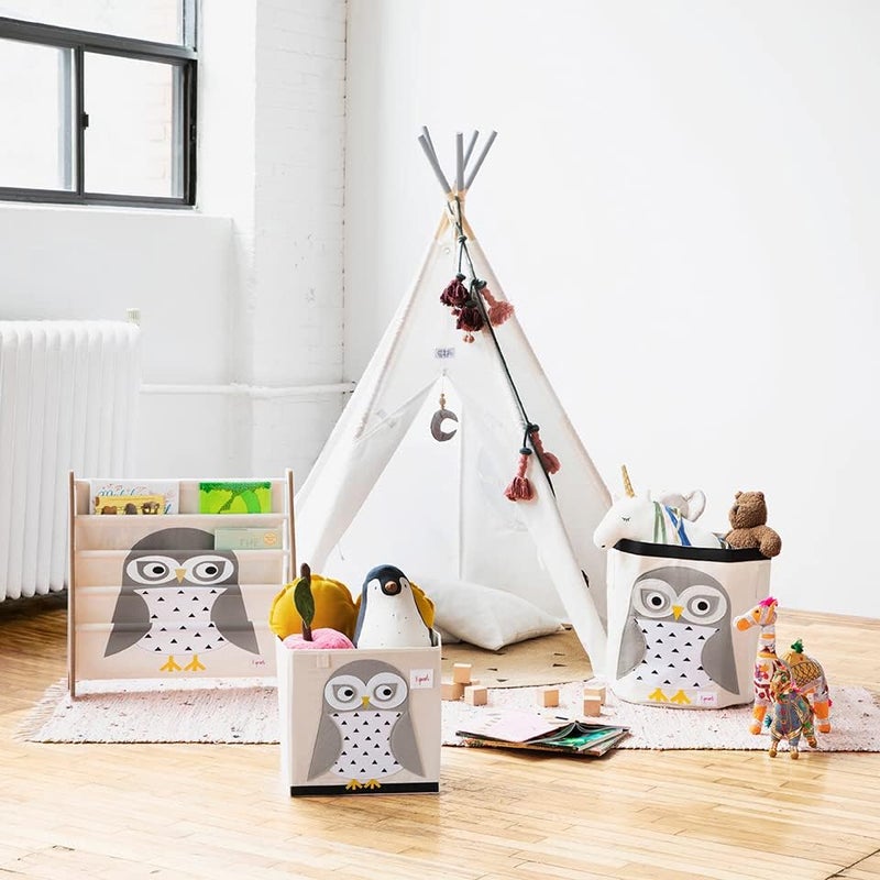 3 Sprouts Kids Bookshelf – Book Shelf Kids Room Bookcase Furniture, Owl - Image 4