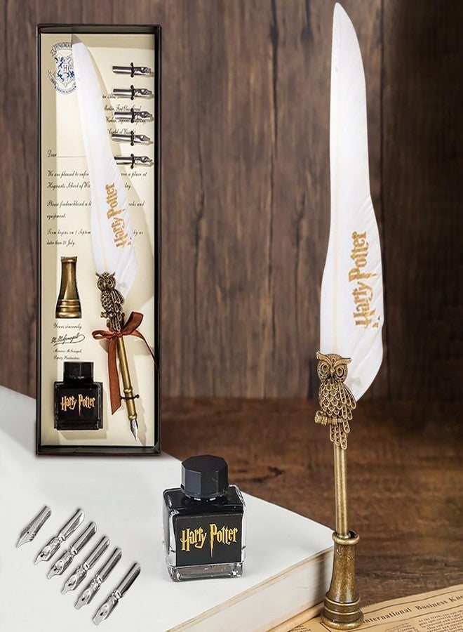 LUOSHI Feather Quill Pen Set Vintage Calligraphy Writing Pen Best Executive Gift Assorted Color (217-5 calligraphy pen) - Image 5