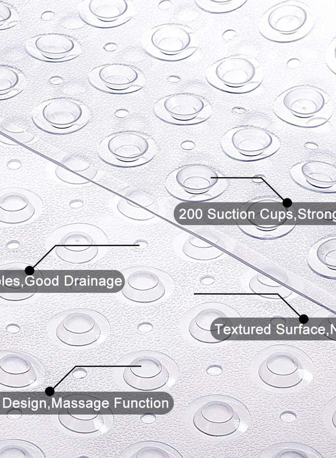 TreeBud Tree Bud Bathtub Mats for Shower Tub Non-Slip Bath Mat 39 x 16 Inch Extra Long Shower Mat Kids Bath Tub Mat for Bathroom with Machine Washable (Clear) - Image 3