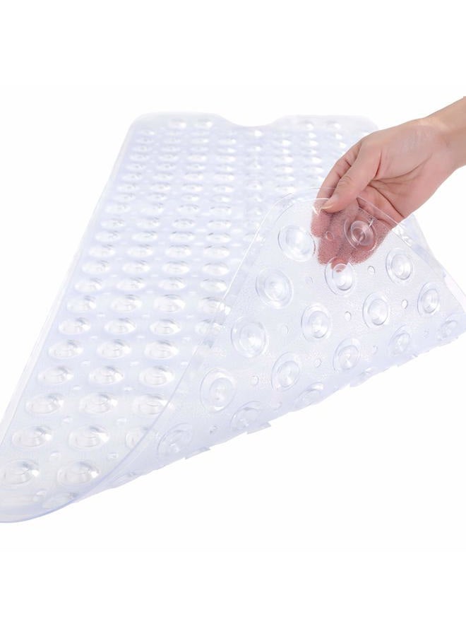 TreeBud Tree Bud Bathtub Mats for Shower Tub Non-Slip Bath Mat 39 x 16 Inch Extra Long Shower Mat Kids Bath Tub Mat for Bathroom with Machine Washable (Clear) - Image 2