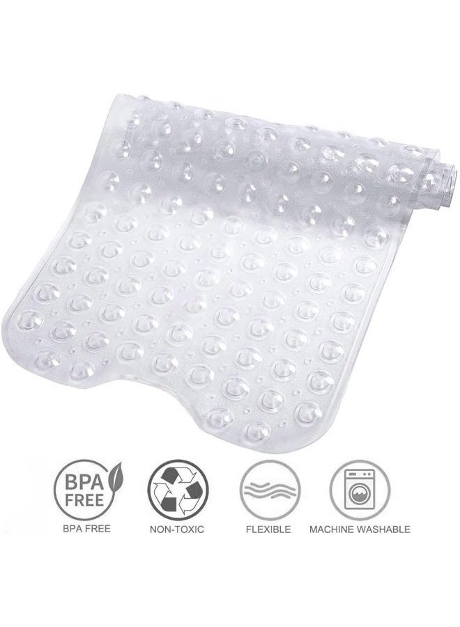 TreeBud Tree Bud Bathtub Mats for Shower Tub Non-Slip Bath Mat 39 x 16 Inch Extra Long Shower Mat Kids Bath Tub Mat for Bathroom with Machine Washable (Clear) - Image 4