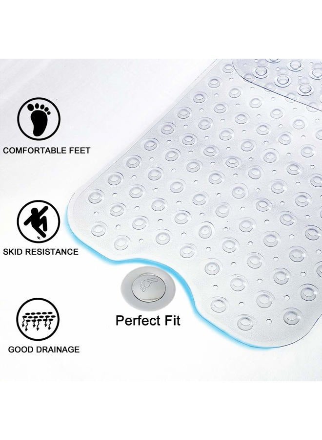 TreeBud Tree Bud Bathtub Mats for Shower Tub Non-Slip Bath Mat 39 x 16 Inch Extra Long Shower Mat Kids Bath Tub Mat for Bathroom with Machine Washable (Clear) - Image 5