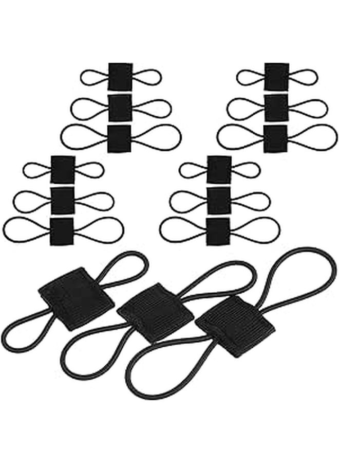 Tactical Bag Organizers Elastic Webbing Straps Black Small Medium Large 15pcs - Image 1