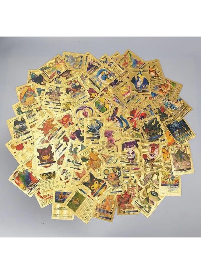 Game Card Pokemon 55 Gold Foil Pokemon Game Card PVC Board Game Chess And Card Fun Game-Color:Gold 10 Sheets, Minimum Batch Of 900 Packs  - Image 4