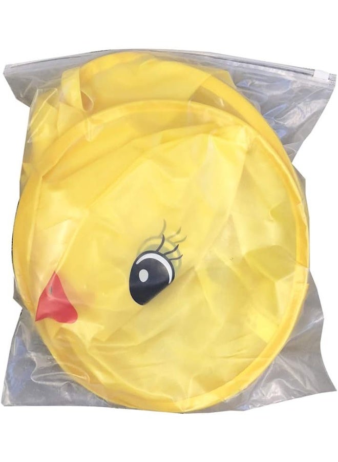 Foldable Cartoon Duck Children Raincoat UFO Shape Rain Hat Cape Umbrella (Yellow, S) - Image 2