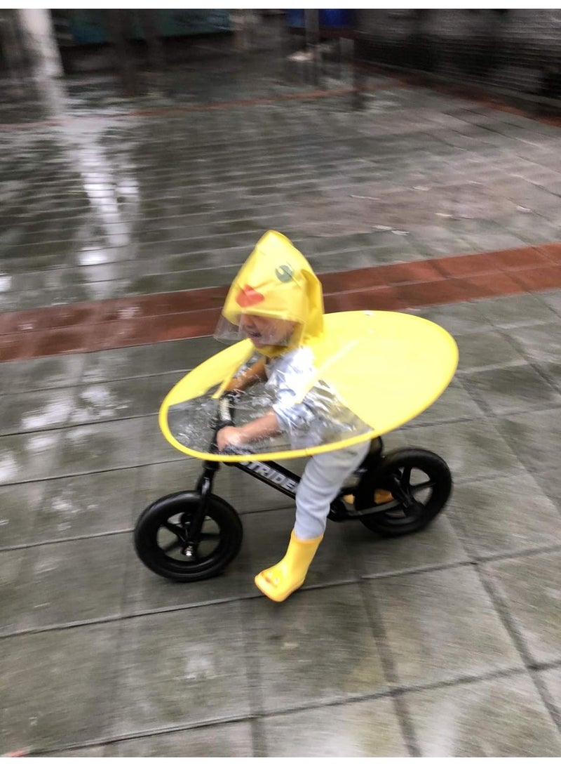 Foldable Cartoon Duck Children Raincoat UFO Shape Rain Hat Cape Umbrella (Yellow, S) - Image 3
