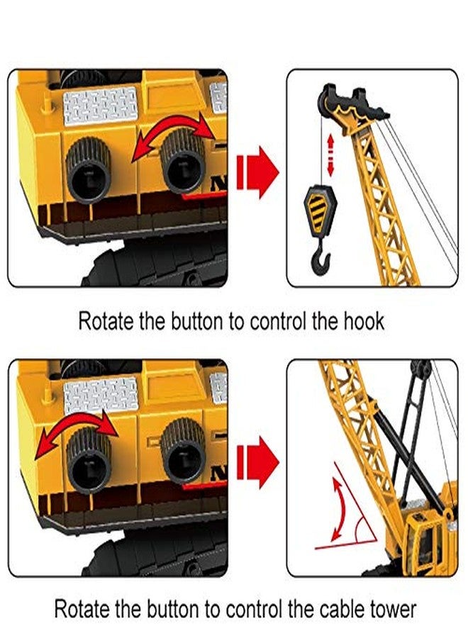 Crackles Push and Go Friction Crane Toys for Boys - 1:55 Model Construction Toy with Cable, 360 Degree Rotating Towing Crane Toy Vehicle for 3+ Years Old Kids Boys Girls,Multicolor - Image 2