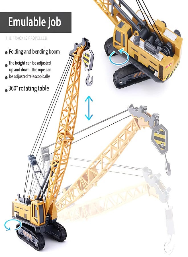 Crackles Push and Go Friction Crane Toys for Boys - 1:55 Model Construction Toy with Cable, 360 Degree Rotating Towing Crane Toy Vehicle for 3+ Years Old Kids Boys Girls,Multicolor - Image 4