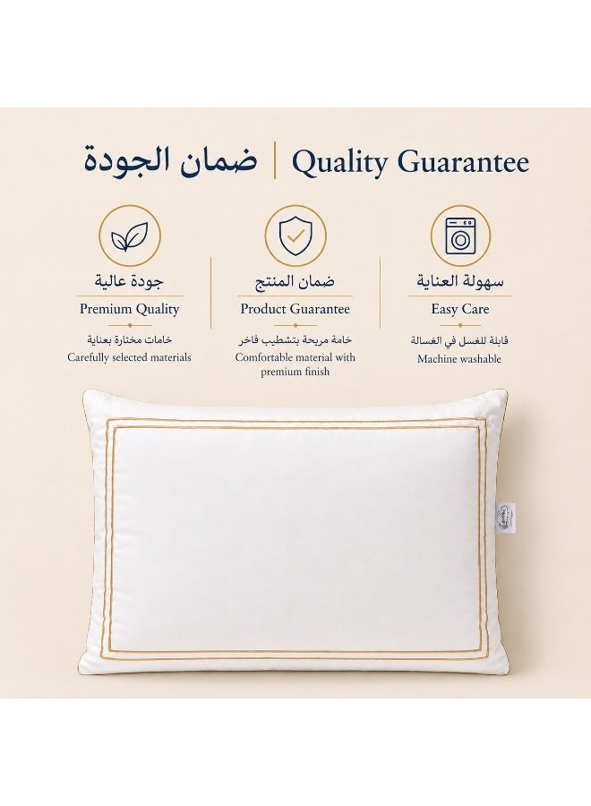 Luxury Microfiber Pillow 50×70 cm with Double Gold Border Design – Soft and Washable - Image 5