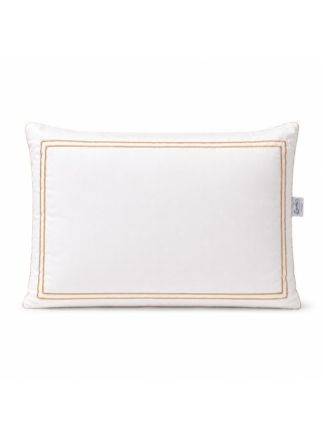 Luxury Microfiber Pillow 50×70 cm with Double Gold Border Design – Soft and Washable - Image 1