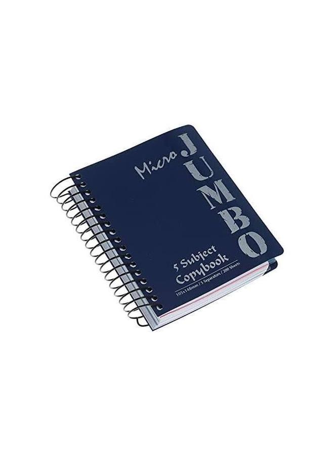 Mintra Micro Jumbo Wirebound Notebook, 200 Sheets, 148*105mm, 5 Materials, Reinforced Plastic Cover, Blue Color
