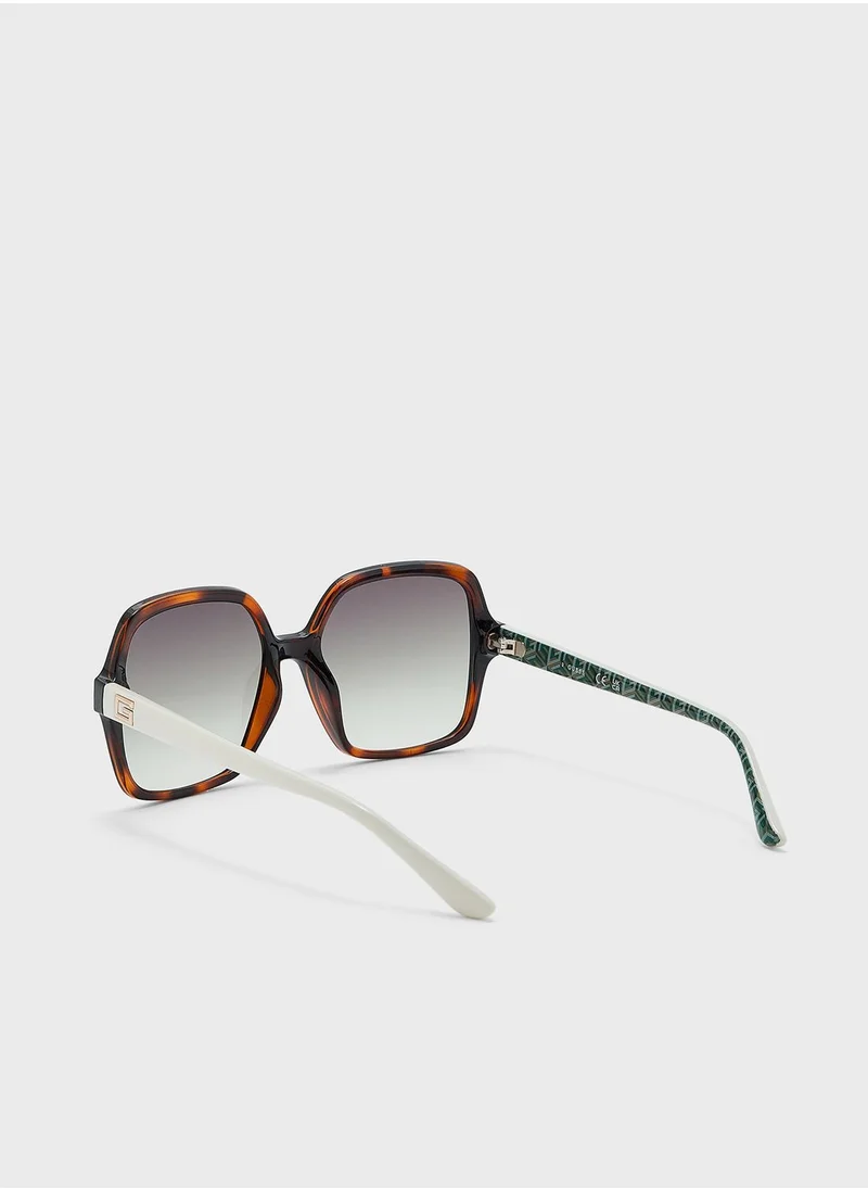 GUESS Gradient Oversized Rectangle Shape Sunglasses