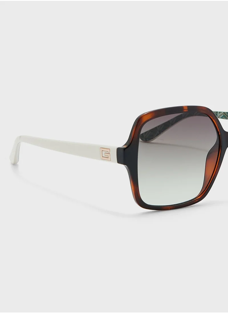 GUESS Gradient Oversized Rectangle Shape Sunglasses