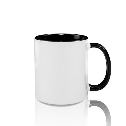 MR.R Sublimation Blanks Dishwasher Ceramic Coffee Mugs with Black Color Mug Inner and Handle Drinking Cup Mug For Milk Tea Cola Water,11oz, Set of 6 - Image 2