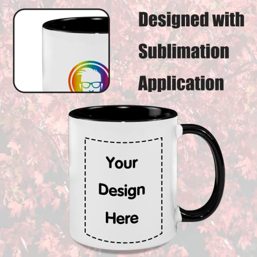 MR.R Sublimation Blanks Dishwasher Ceramic Coffee Mugs with Black Color Mug Inner and Handle Drinking Cup Mug For Milk Tea Cola Water,11oz, Set of 6 - Image 5