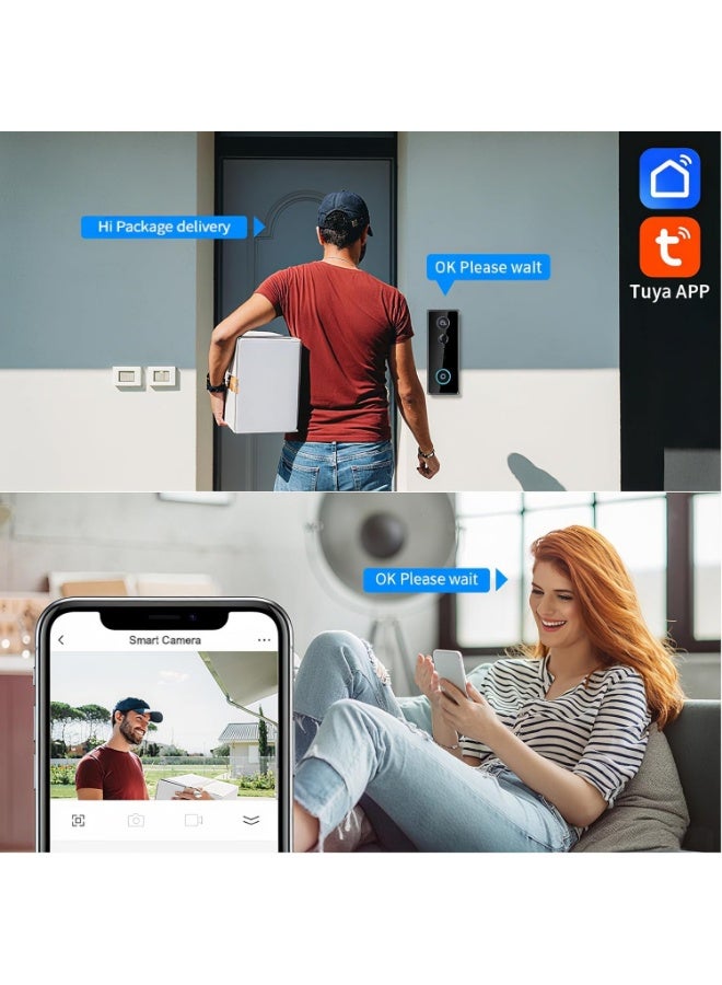 1080p Video Doorbell Camera Wireless,Live View and Two-Way Audio, Motion Alerts, Auto Snapshots and Local Recordings - Image 2